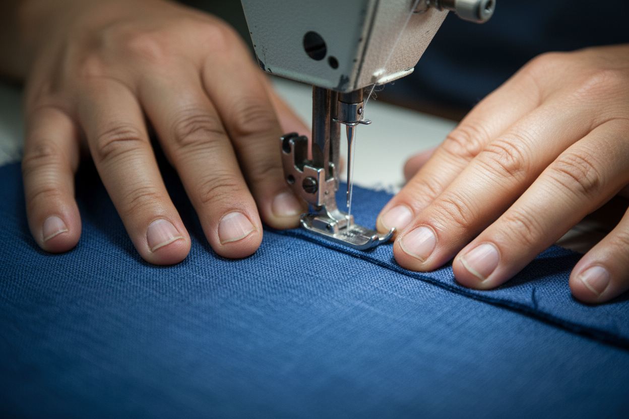 Que solo se vean las manos encima de las prendas sin que se visualice el entorno.